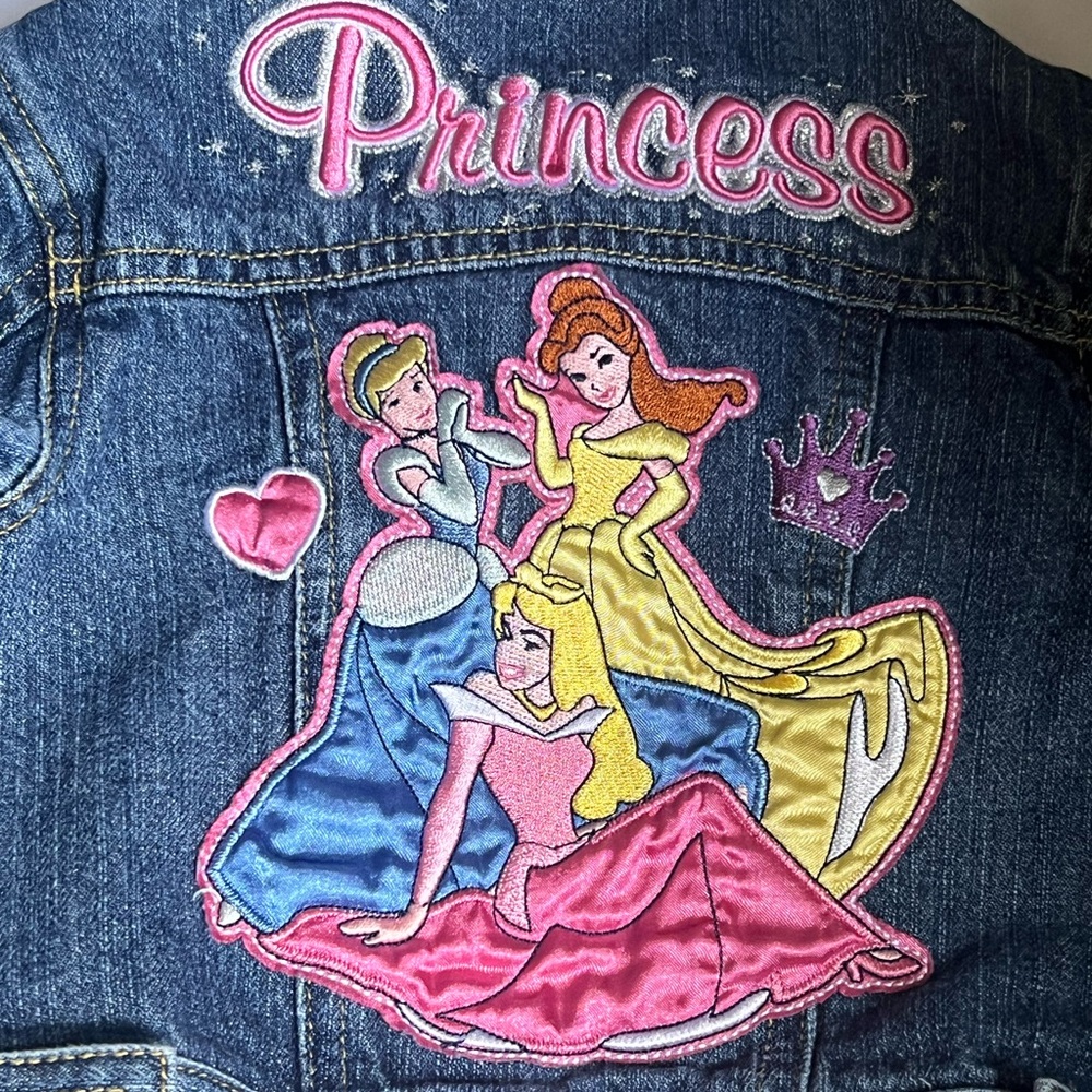 Disney Denim Jacket with Embroidered princess Accents